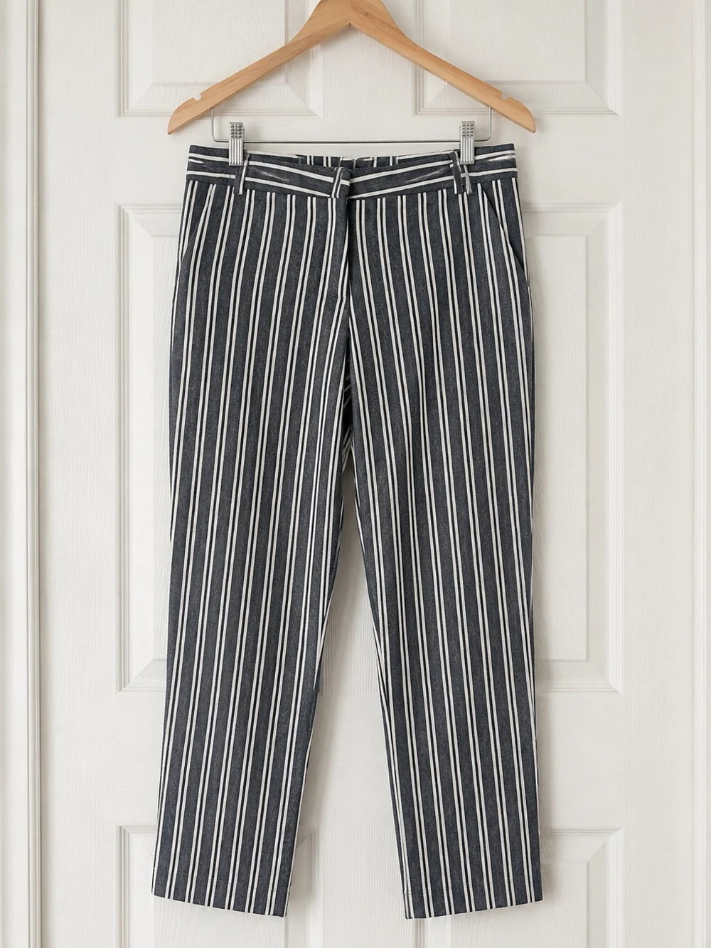 Banana Republic Avery Linen Blend Striped Ankle Pants Women’s Size 6